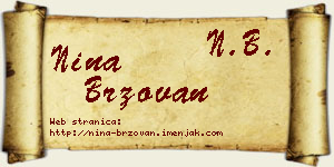 Nina Brzovan vizit kartica